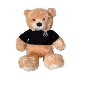 BMW Honey Bear Plush by Gund Teddy Stuffed Animal Black Knit Logo Sweater